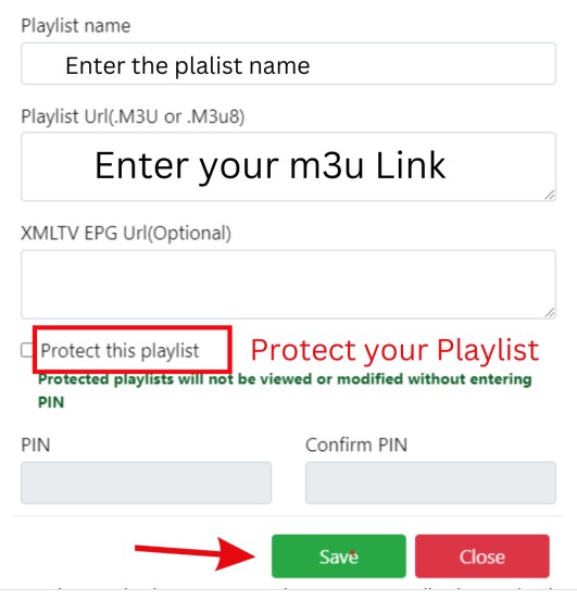Adding IPTV playlist details in IBO Player Pro